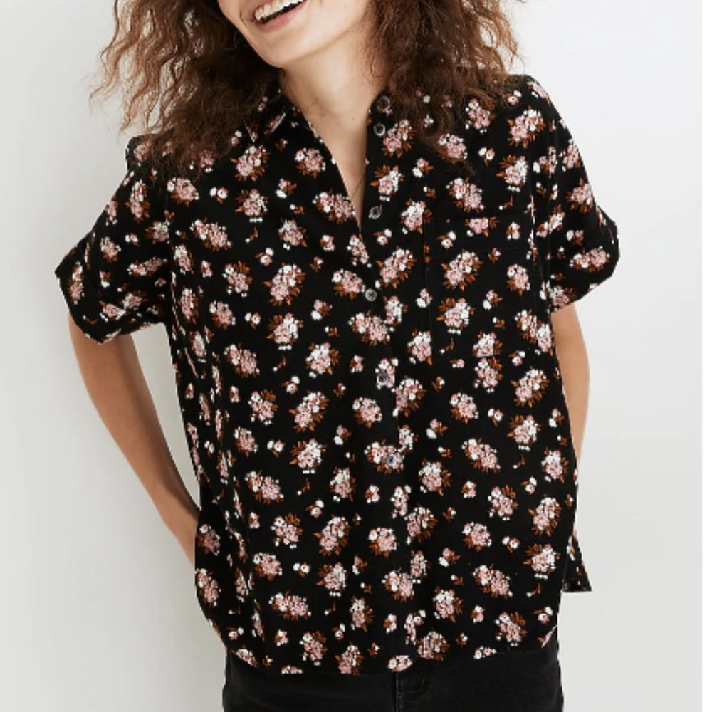 Madewell Corduroy Daily Shirt in Homestead Bouquet L EUC